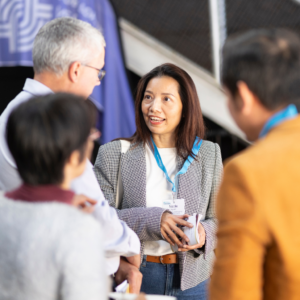 Buyer networking with exhibitors at Meet the Makers trade event